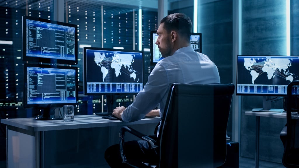 man working operations center man working operations center